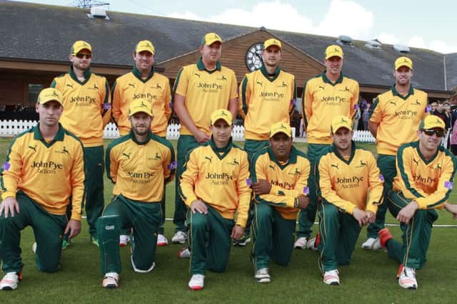 The Notts Outlaws line up for the camera prior to the match - Pic by: Richard Parkes