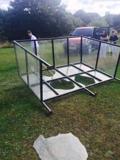 Teenagers have been vandalising the football equipment at Berry Hill Park belonging to Mansfield Boys FC.
Picture shows damaged dugout.