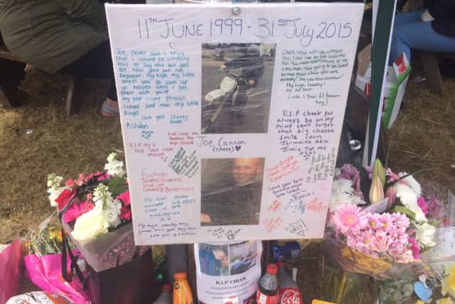 Tributes have been left for Hucknall teenager Joe Cannon at Shaw Crescent and Robin Hood Drive.