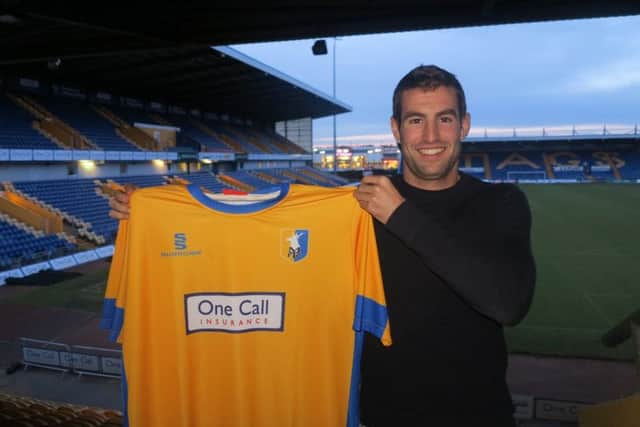 Matty Blair on his arrival at Mansfield Town.
