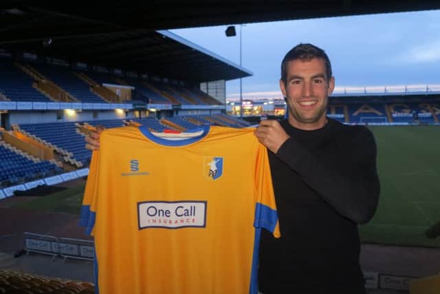Matty Blair on his arrival at Mansfield Town.