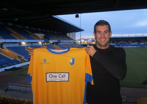 Matty Blair on his arrival at Mansfield Town.