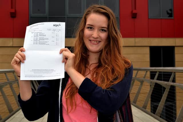 A Level results day at West Nottinghamshire College, pictured is Rachel Davison who is going to Brackenhurst for Equine Studies