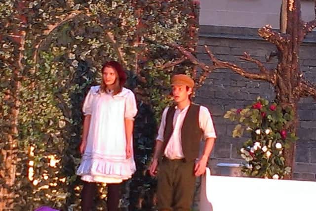 Bryony Tebbut (Mary Lennox) and Matthew Christmas (Dickon) in The Secret Garden, presented by Chapterhouse Theatre Company