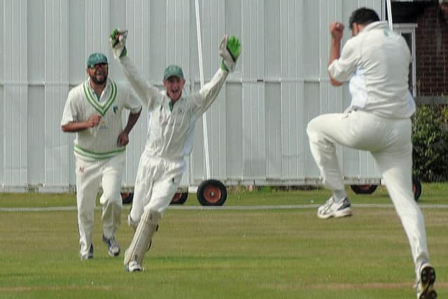 Ordsall Bridon V Welbeck.
Welbeck were Batting, Bridon Bowling & Fielding.
NMAC 29-8-15 Bridon, Bridon player celebrate their first wicket (4)