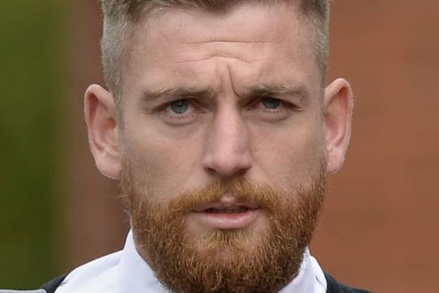 Daniel Childs arrives at Leicester Crown Court, where he was sentenced to 5 years in prison for two offences of sexual activity with a child under 16. PRESS ASSOCIATION Photo. Picture date: Thursday September 3, 2015. Childs was a serving officer with Nottinghamshire Police both at the time of the offences and at the time of his trial. See PA story COURTS PCSO. Photo credit should read: Joe Giddens/PA Wire