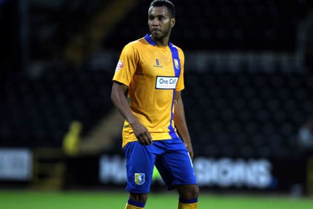 Mansfield Town's Matt Green - chasing aimless passes.