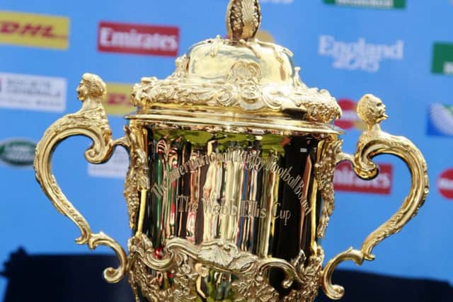 CUP VISIT: The  Rugby World Cup (Webb Ellis Cup) during its visit to West Hartlepool Rugby Club Picture: DAVID WOOD