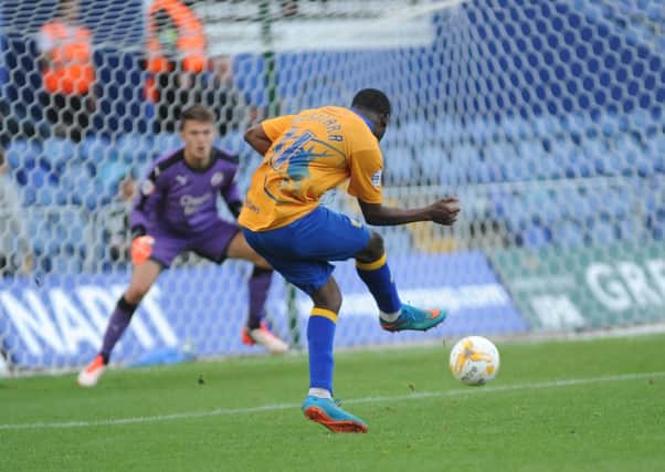Mansfield Town v Crawley Town -Skybet League One - One Call Stadium - Saturday 12th September 2015

Craig Westcarr places it in the bottom corner for goal 4