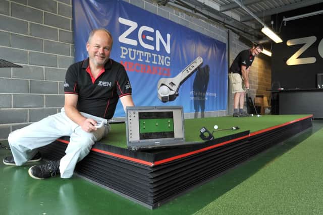 Yorkshire Innovation Fund Case Study:Nick Middleton and Andrew McCague fron Zen Oracle with their robotic golf green.