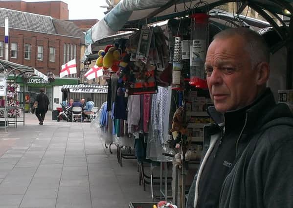 Mansfield Market stallholder Stephen Louth says cyclists in the pedestrianised area  are putting lives at risk.