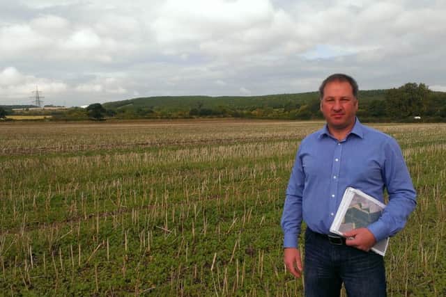 Sookholme smalholder Mark Burton on the site of the proposed solar farm
