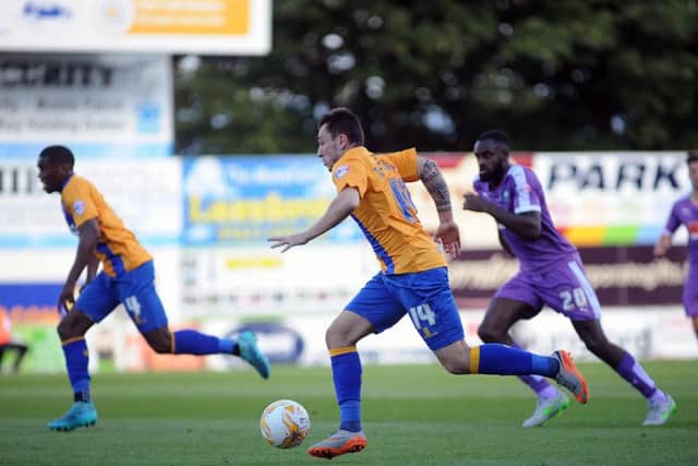 Mansfield Town v Plymouth -Skybet League One - One Call Stadium - Saturday 26th September 2015nathan thomas goes for goal