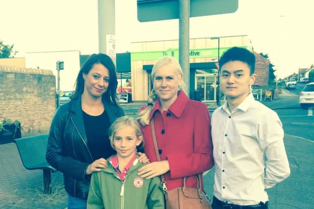MP Gloria De Piero with Melanie Darrington, Tin-Chi Lee and MP on Mansfield Road, Skegby, who are campaigning for greater road safety measures.