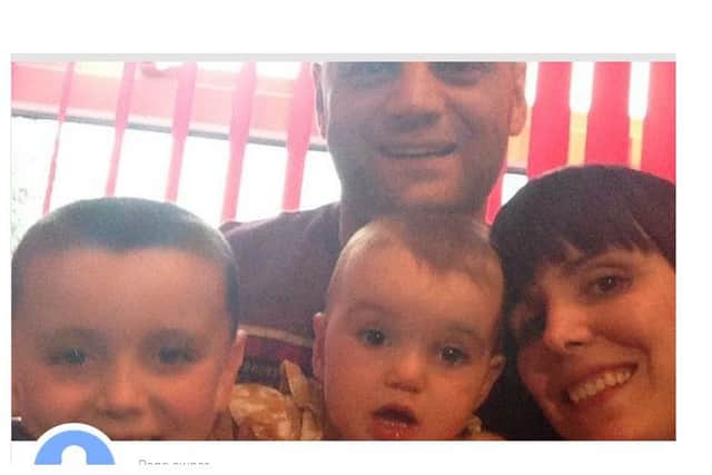 Happier times: Steven Overton and Helen McCran with their children Toby and Gracie.