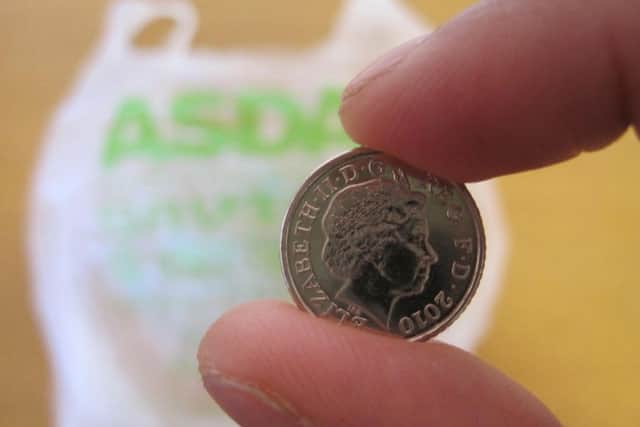 Shoppers will be charged 5p for a carrier bag from Monday