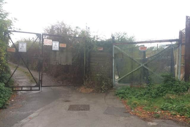 The entrance to a site on Lime Tree Road in Hucknall where there was a fire