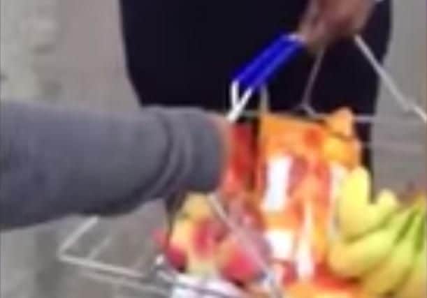 The row erupted outside a Tesco store