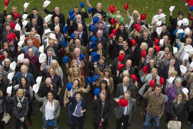 EDITORIAL USE ONLY110 National Lottery winners from across the UK gather at Bernie Spain Garden, South Bank, London, to set the Guinness World Record for Largest Gathering of Lottery Millionaires, celebrating the creation of 4,000 millionaires by the National Lottery. PRESS ASSOCIATION Photo. Picture date: Wednesday October 7, 2015. Photo credit should read: Matt Crossick/PA Wire