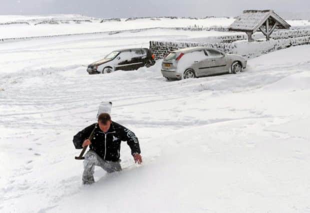 Deep snow and drifts on roads near Castleton, Derbyshire, in the winter of 2010/11.
