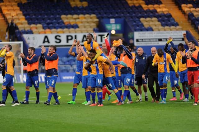 Mansfield Town v Newport County - Skybet League Two - One Call Stadium - Saturday 10th October 2015
The players celebrate at the end after winning 3-0