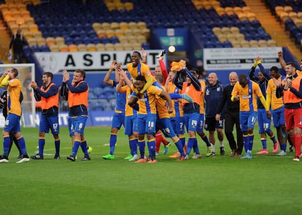 Mansfield Town v Newport County - Skybet League Two - One Call Stadium - Saturday 10th October 2015

The players celebrate at the end after winning 3-0