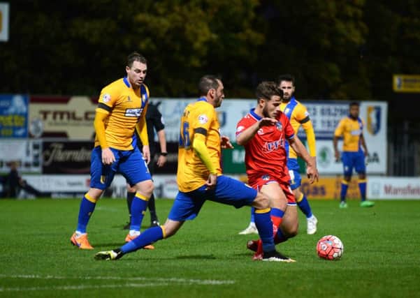 Mansfield Town v Oldham - Emirates FA Cup - One Call Stadium - Saturday 7th November 2015

Nicky Hunt slides in