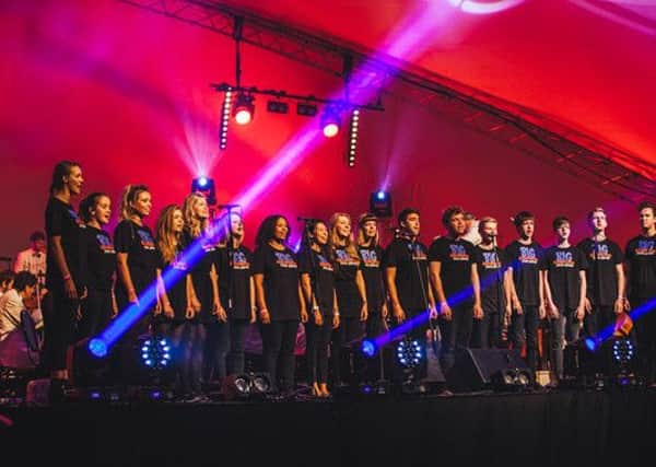 Big Adventures Theatre Company are pictured performing with Sinfonia Viva at this year's Darley Park Concert.
