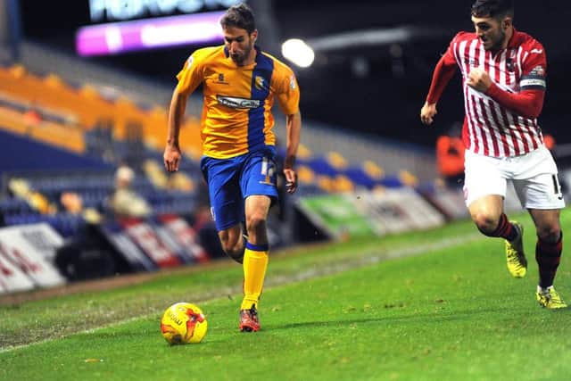 Mansfield Town v Exeter City - Skybet League Two - One Call Stadium - Tuesday 24th November 2015Matty Blair goes down the wingMatt Green celebrates