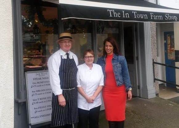 Gloria De Piero at Jack Wood Butchers.