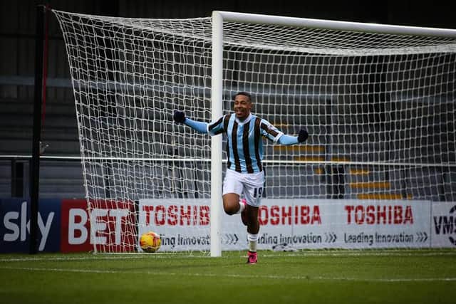 Mansfield Town's Reggie Lambe opens the scoring