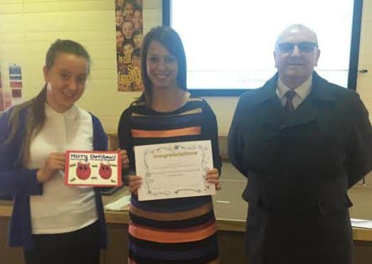 Ashfield MP Gloria De Pieros with this year's annual Christmas card competition winner Freya Weightman