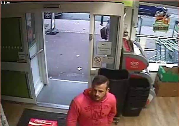 Nottinghamshire  Police want to speak with this man in connection with a shop theft at Co-op High Street, Edwinstowe in 2015