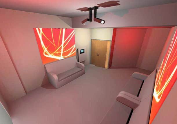An artist's impression of the sensory room on the new dementia ward at King's Mill Hospital.