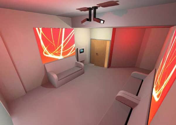 An artist's impression of the sensory room on the new dementia ward at King's Mill Hospital.
