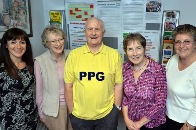 Church Walk and Church Street Surgerys and their patient participation groups are holding a healthy lifestyle event, picture includes Church Walk Surgery practice manager Sarah Petter, Shelagh Andrews, Cynthia Finking, Geoff Newton and Joan Morley