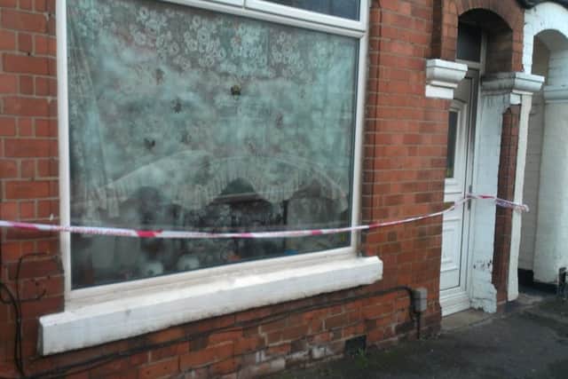 The scene on Goldsmith Street in Mansfield after a house fire