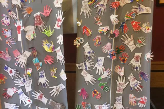 Hands across Hucknall project at Costa Coffee in Hucknall