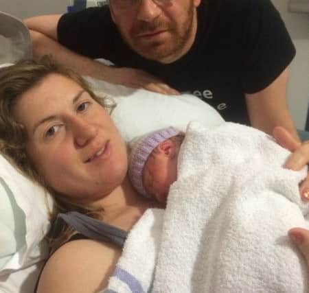 Rory Ivan McGregor-Watts was born at 7.47am on Christmas Day 2015 at King's Mill Hospital. Pictured with parents Stephen Watts and Phillipa McGregor-Watts