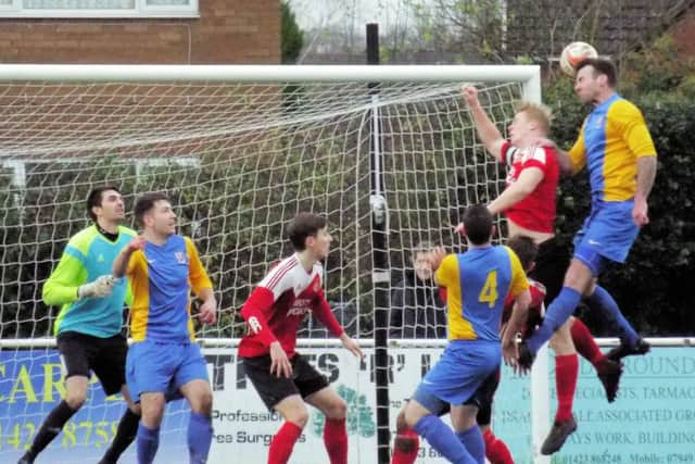 CLOSE SHAVE -- Teversal go close during their defeat at Knaresborough Town.
