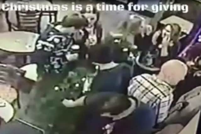 CCTV footage of a 6ft Christmas tree getting pinched from pub in Nottingham