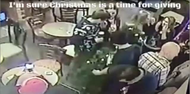 CCTV footage of a 6ft Christmas tree getting pinched from pub in Nottingham