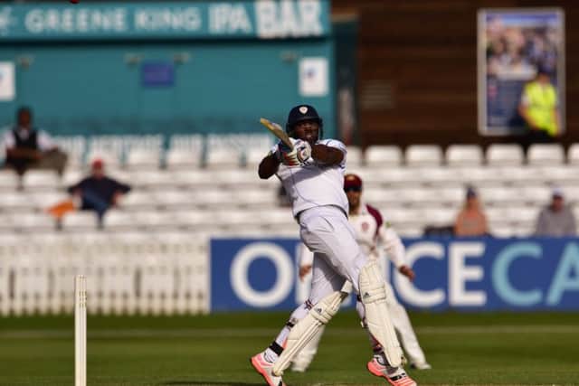 BIG HIT -- Chesney Highes with a taste of the entertainment that can be found watching Derbyshire CCC thjrough the summer. (PHOTO BY: Simon Trafford).