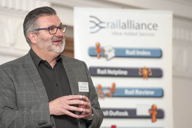 Martin Rigley speaking at the Rail Alliance meeting held at Vision Studio School, Mansfield