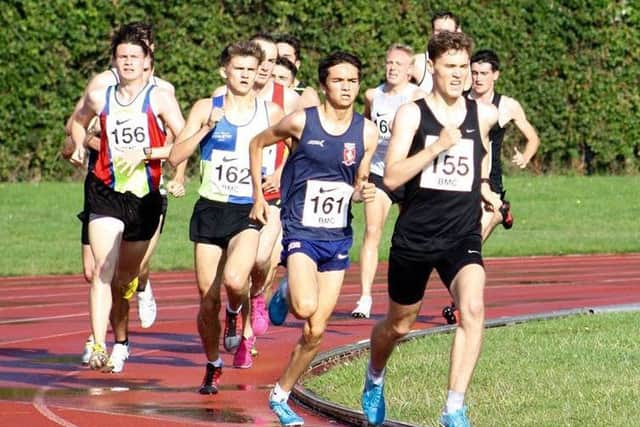 ARCHIE RAYNER -- leading the way as he sets a new personal-best time.