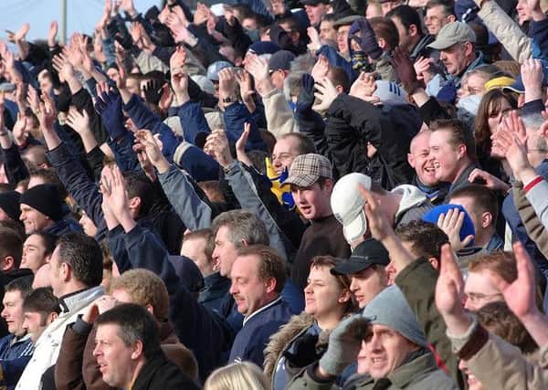Stags fans celebrate at Chesterfield.