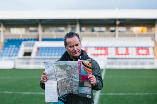 Sky Sports presenter Jeff Stelling will visit Rotherham, Sheffield, Burton, Scunthorpe, Chesterfield, Derby and Nottingham during his Men United challenge walk