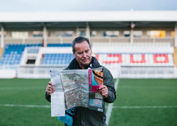 Sky Sports presenter Jeff Stelling will visit Rotherham, Sheffield, Burton, Scunthorpe, Chesterfield, Derby and Nottingham during his Men United challenge walk