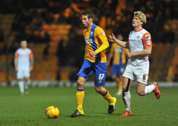 Mansfield Town v Luton Town - Sky Bet League Two - One Call Stadium - Saturday 23 Jan 2016
Matty Blair gets away from Luton's Cameron McGeehan.