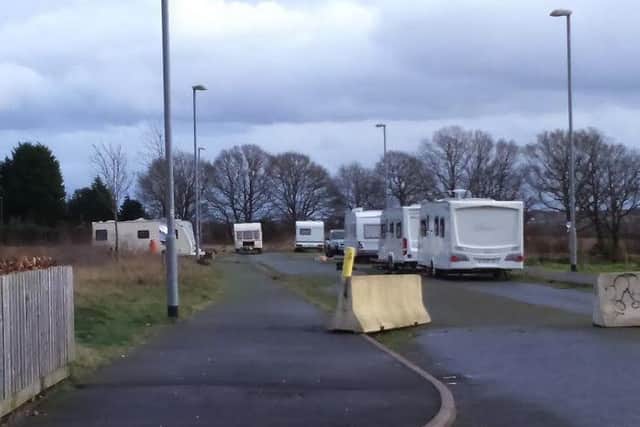Travellers have descended upon Sherwood Oaks Business Park, Mansfield